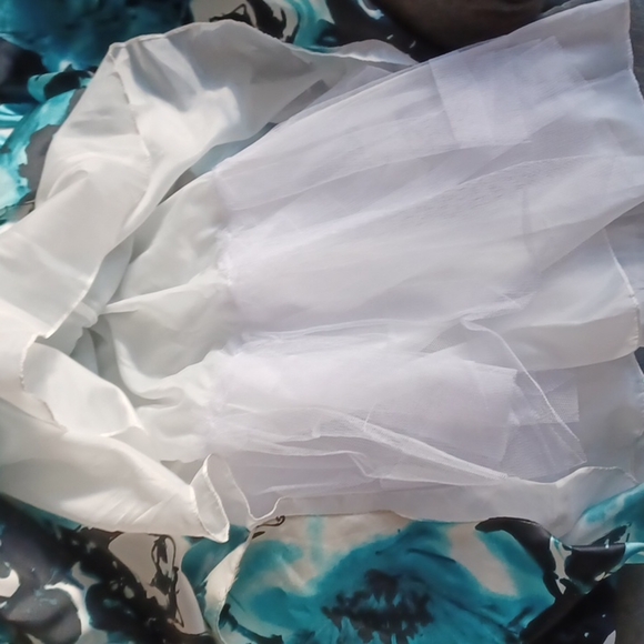 Jump Strapless Prom Homecoming Formal Blue Floral Beaded Long Maxi Dress - Picture 10 of 12